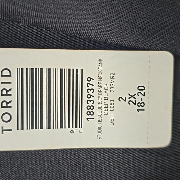 Torrid Studio Tissue Jersey Drape Neck Tank Deep Black 2x New - Picture 7 of 8